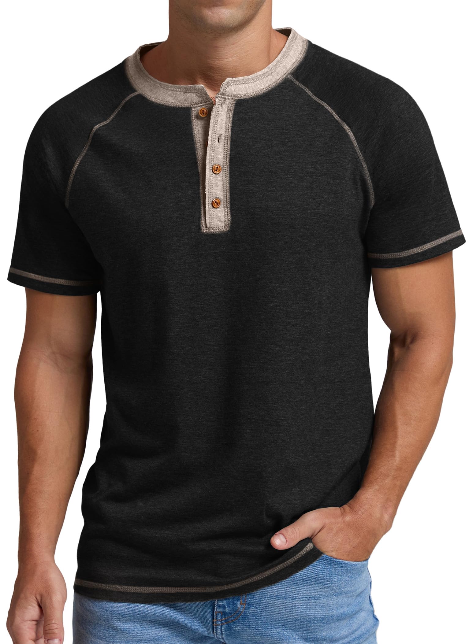 Sailwind Mens Henley Long/Short Sleeve T-Shirt Cotton Casual Shirt