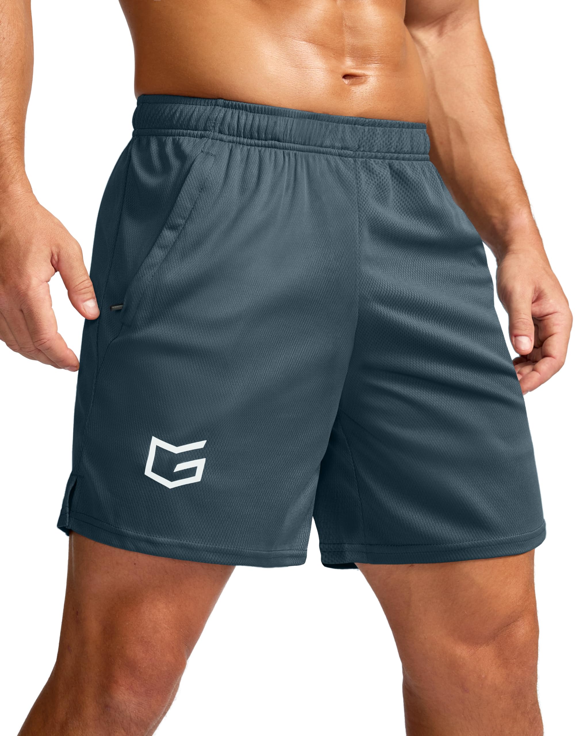 G Gradual Men's 5"/ 7"/ 9" Workout Running Shorts Quick Dry Lightweight Gym Shorts with Zip Pockets