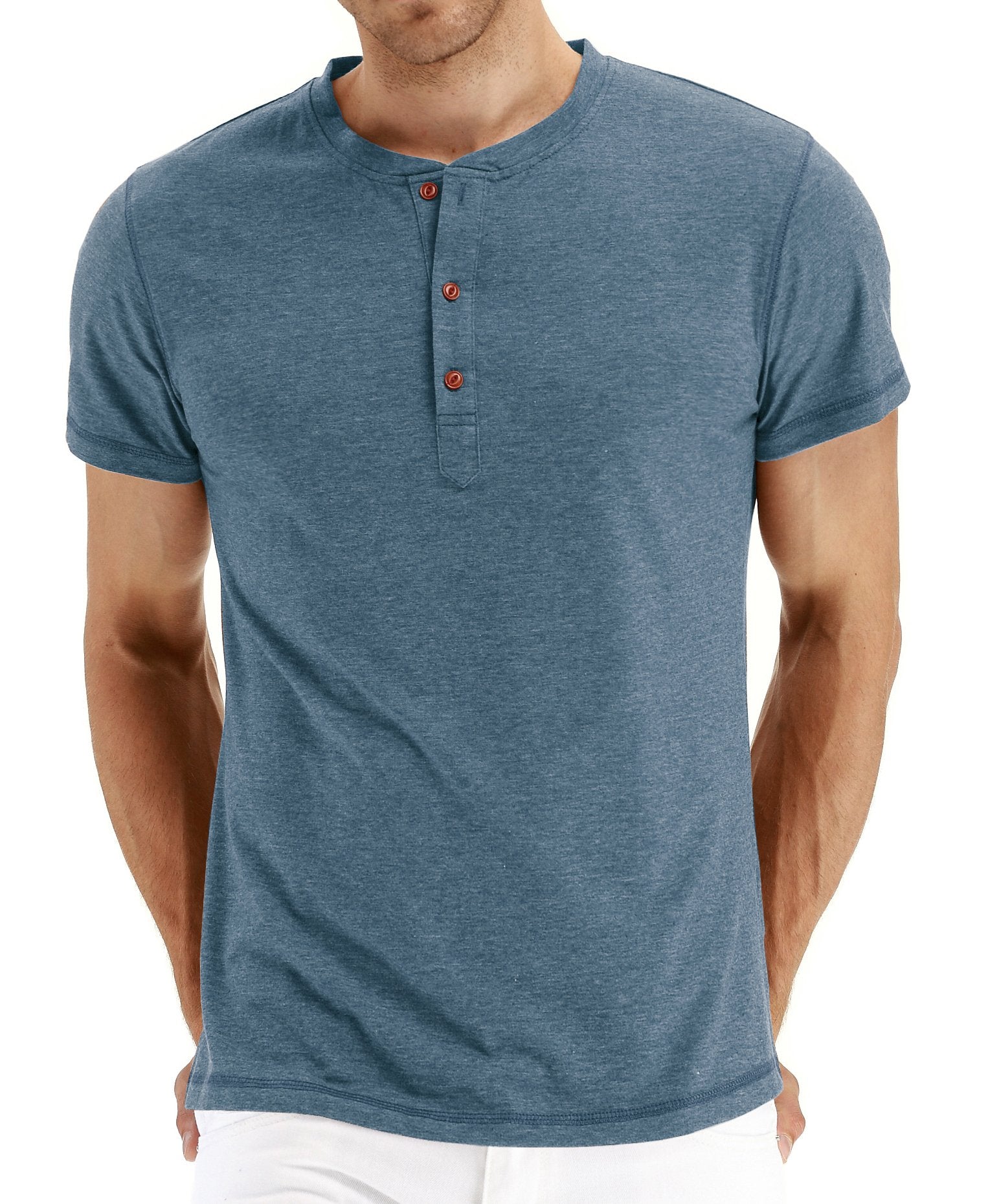 Sailwind Mens Henley Short Sleeve T-Shirt Cotton Casual Shirt