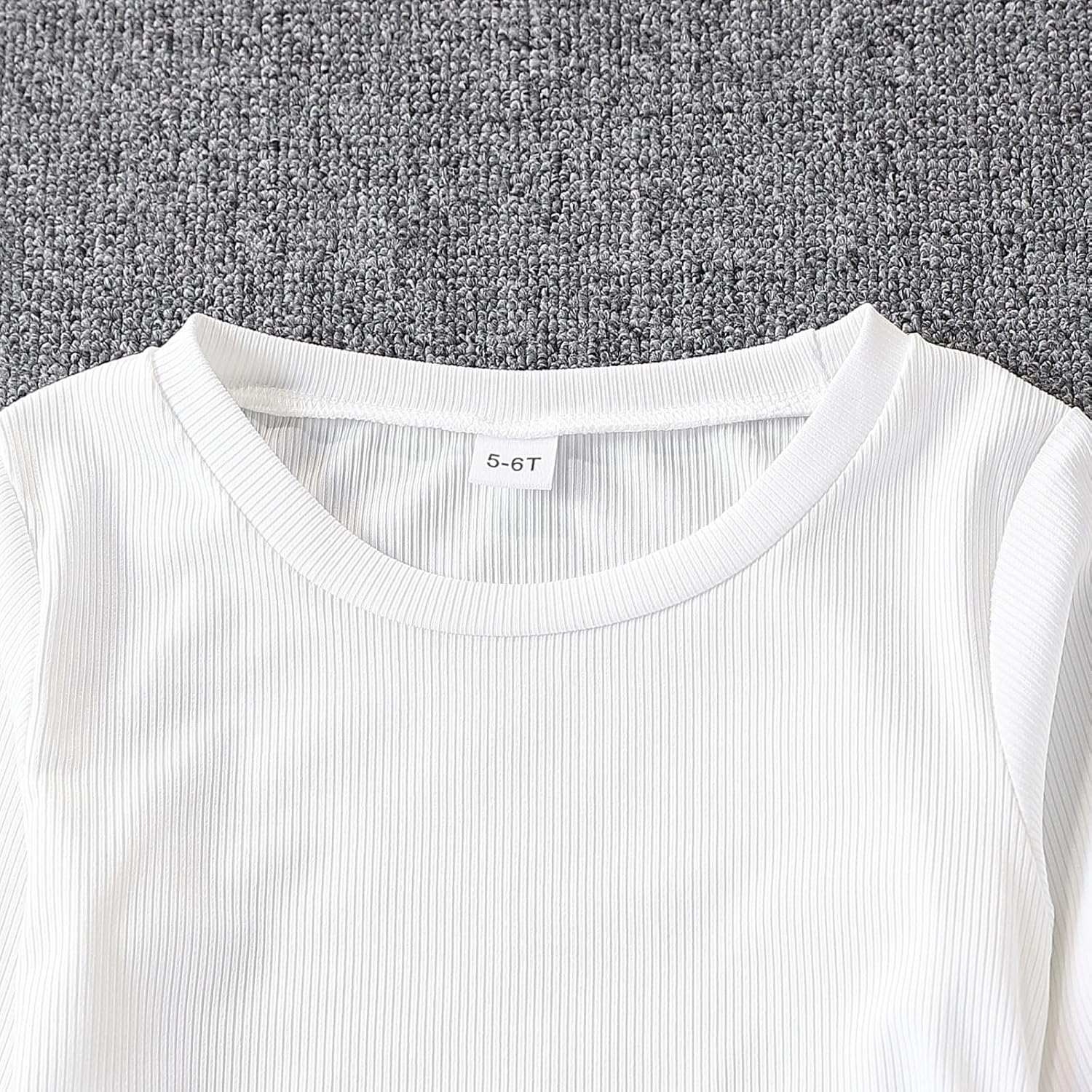 Azmxynol Girls Clothes 2 Piece Outfit Ribbed T-Shirt Top + Cargo Pants, Girls Fall Clothing Set, Sizes 5-16 Years