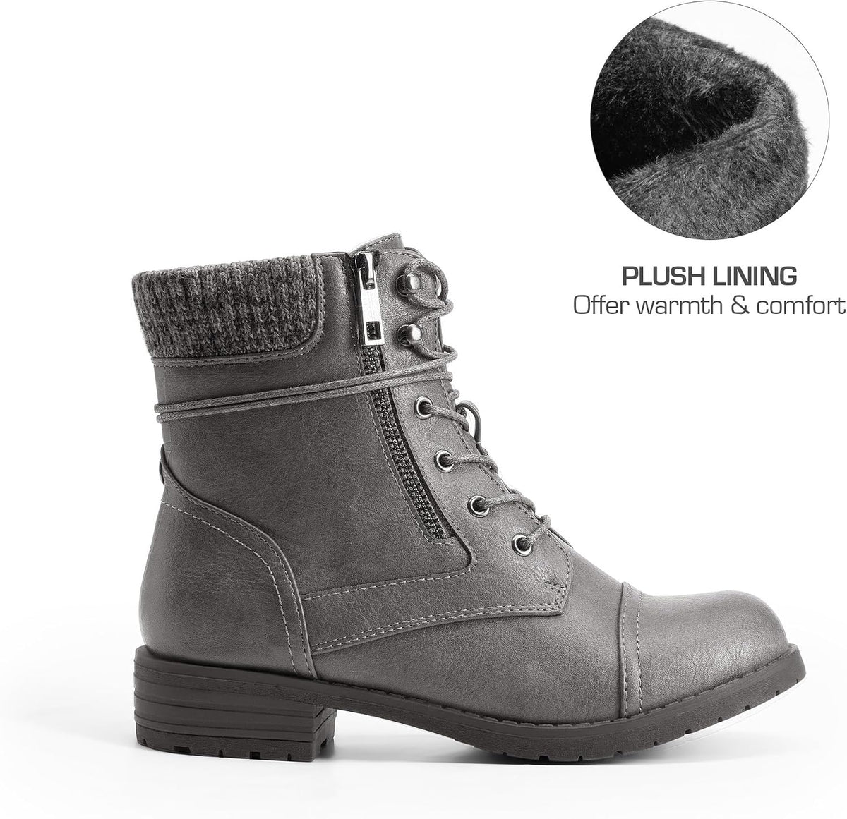 DREAM PAIRS Women's Lace Up Combat boots Ankle Booties
