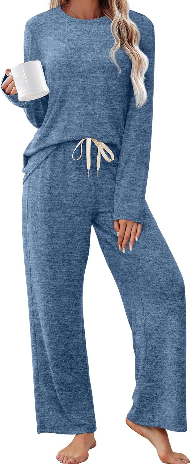 SAMPEEL Pajamas for Women Set Comfy Lounge Sets Two Piece Long Sleeve Cute Pjs Soft Sleepwear Winter Clothing-10