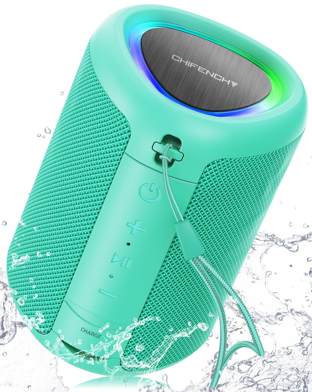 Portable Bluetooth Speaker Beach Vacation Essentials: Powerful Crystal Clear Sound/Dynamic Light/IPX5 Waterproof/All Day Playtime/BT 5.3/TWS Paring, Small Wireless Speaker for Outdoor|Travel|Camping