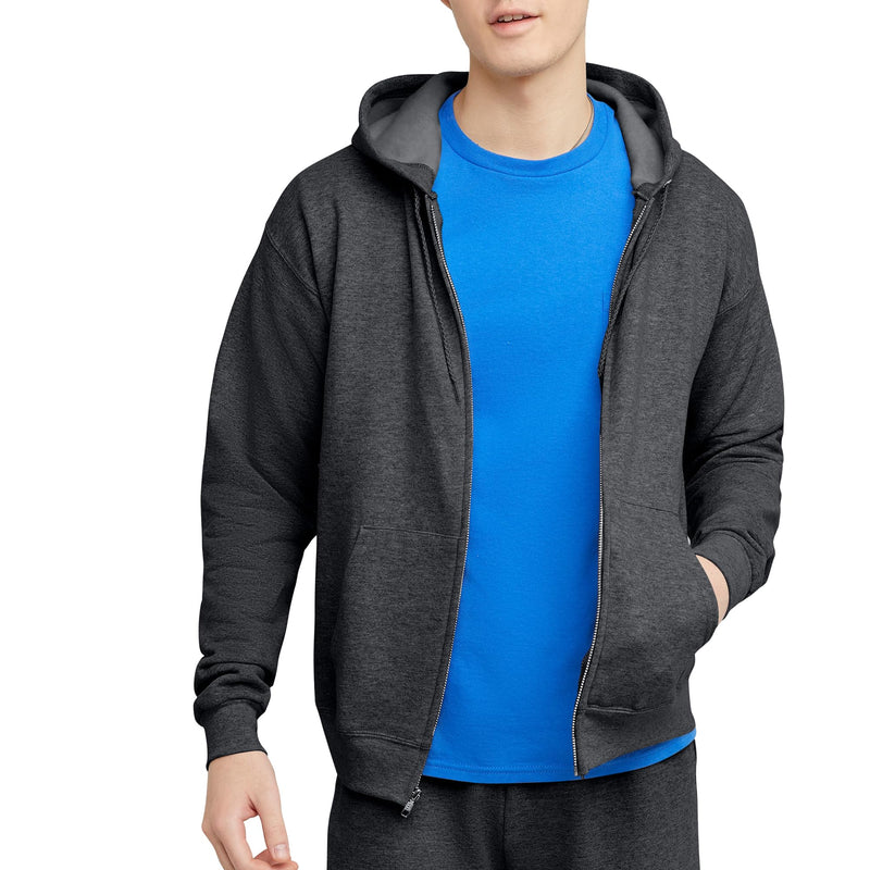 Hanes mens Zip-up Hoodie, Ecosmart Fleece Full-zip Hoodie for Men, Hooded Sweatshirt-7