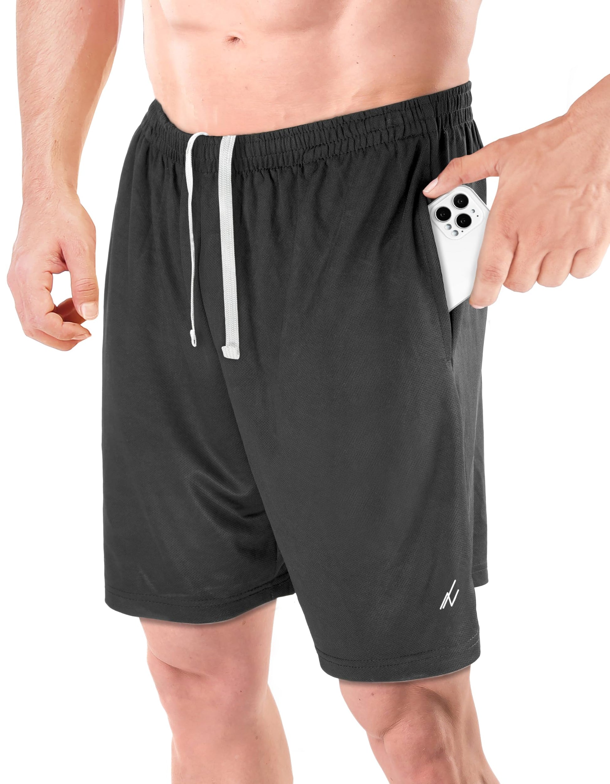 NY Threads Men's Athletic Shorts Quick Dry Loose-Fit Lightweight Running Workout Gym Shorts with Pockets