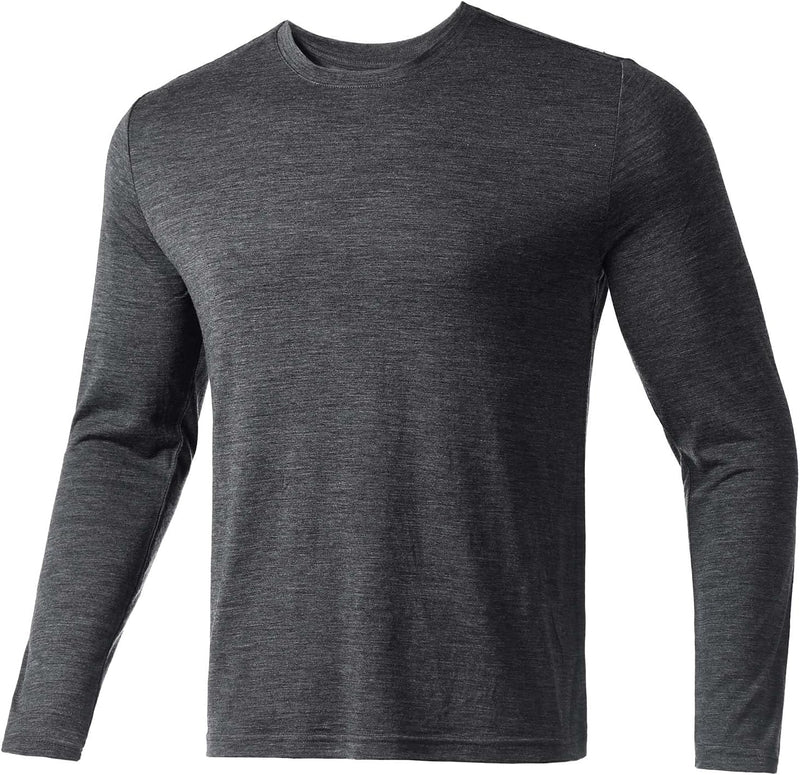 Merino Protect 100% Merino Wool Base Layer Mens Long Sleeve Shirts Soft Thermal Underwear for Hunting Hiking-57