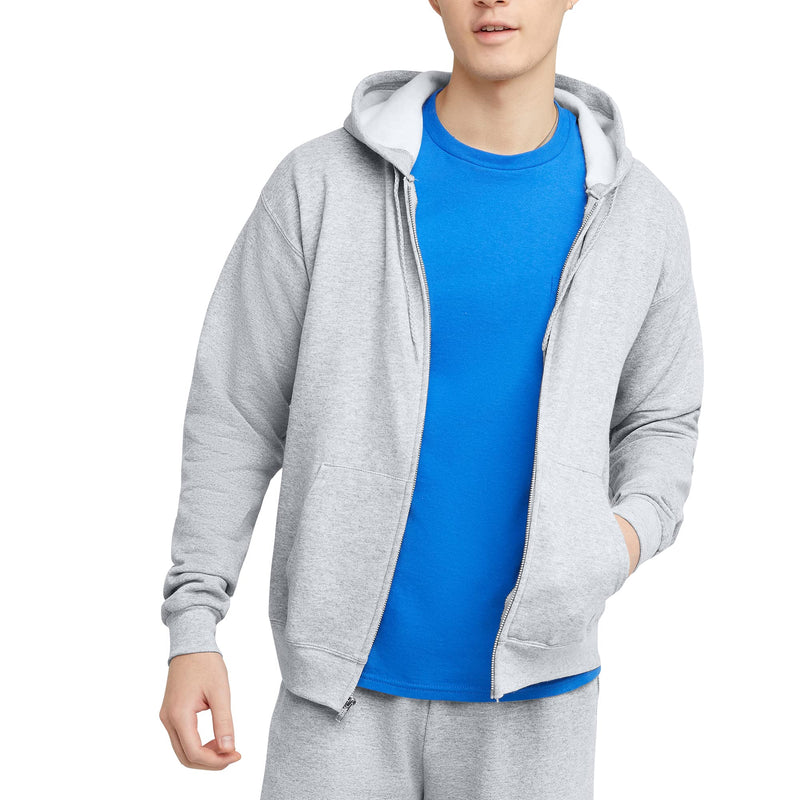 Hanes mens Zip-up Hoodie, Ecosmart Fleece Full-zip Hoodie for Men, Hooded Sweatshirt-63