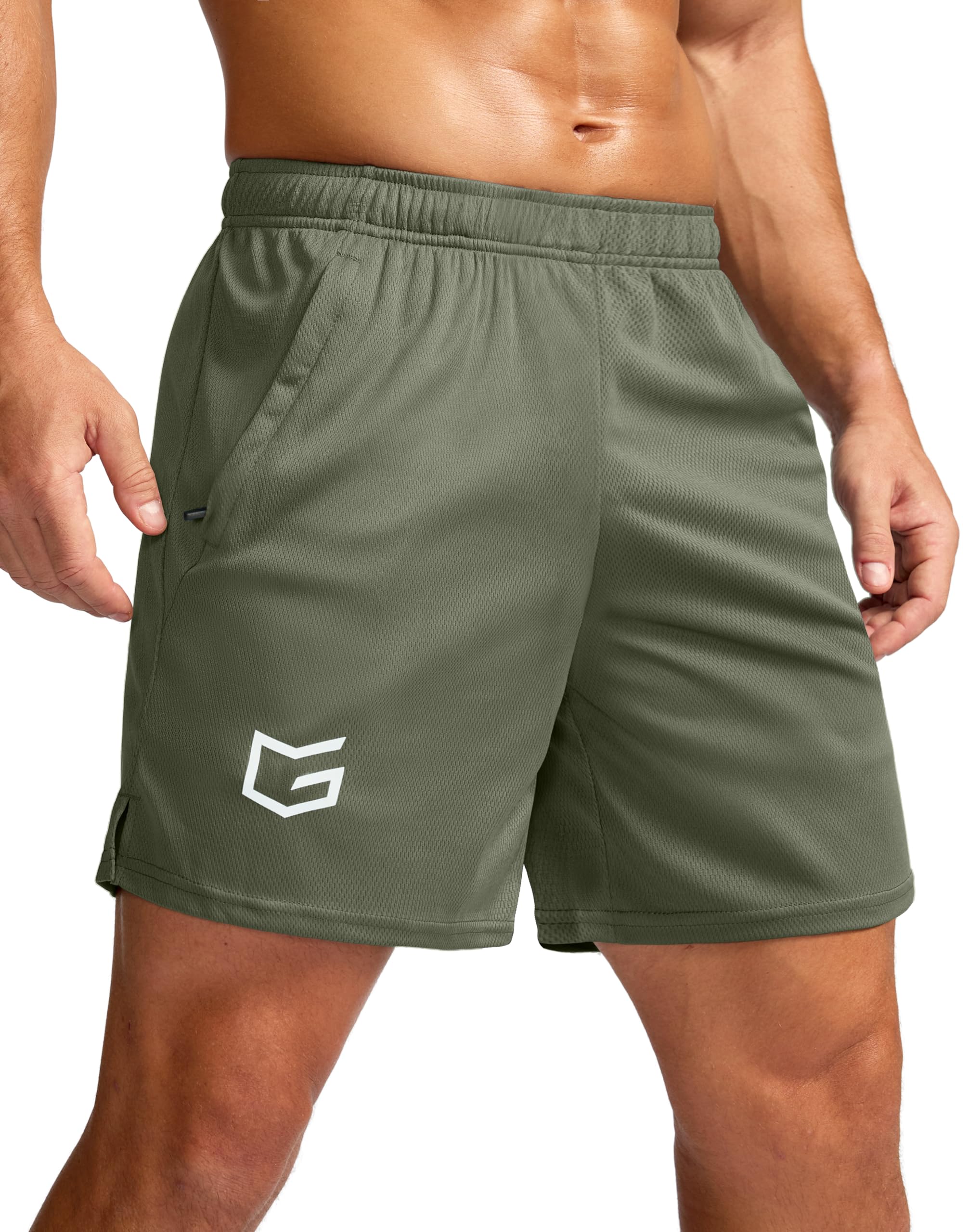 G Gradual Men's 5"/ 7"/ 9" Workout Running Shorts Quick Dry Lightweight Gym Shorts with Zip Pockets