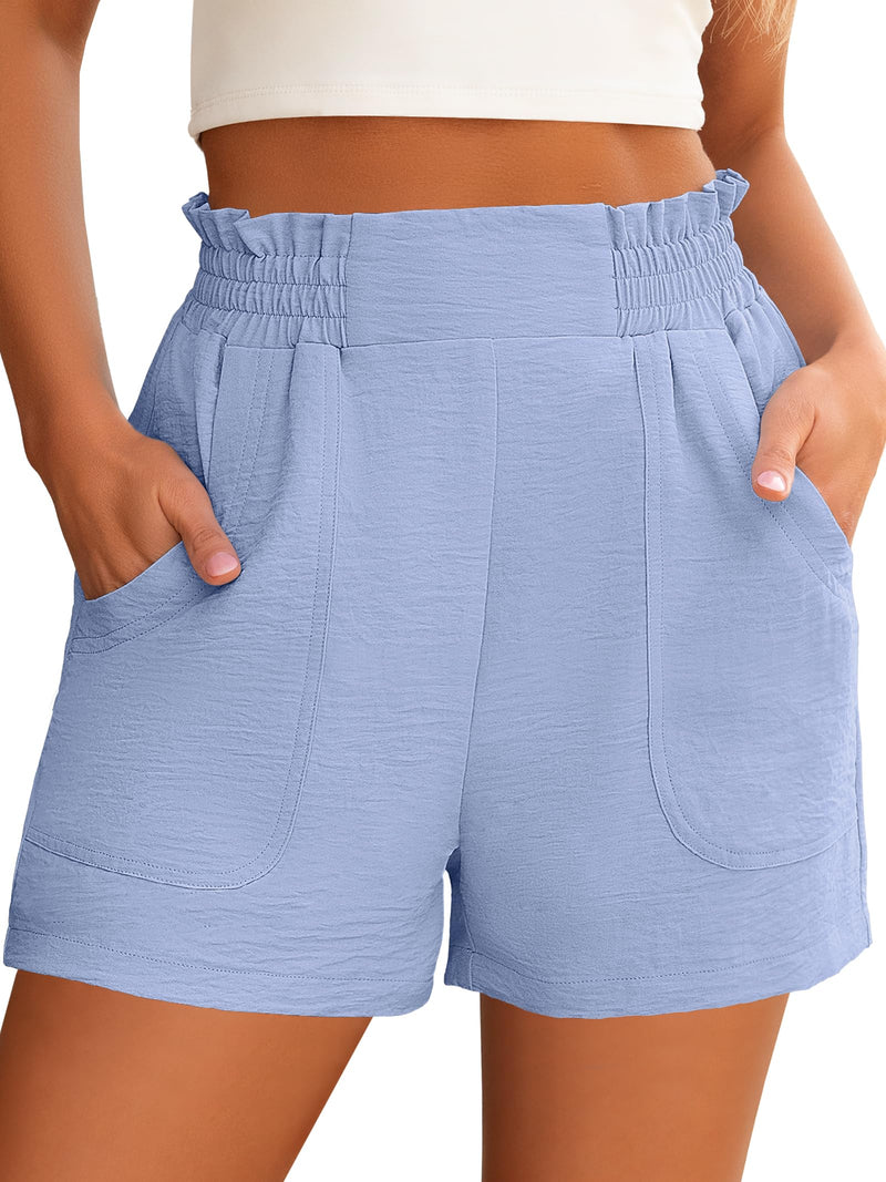 ANRABESS Shorts for Women Summer Casual Elastic High Waisted Wide Leg Cute Dressy Beach Shorts 2026 Vacation Beach Clothes