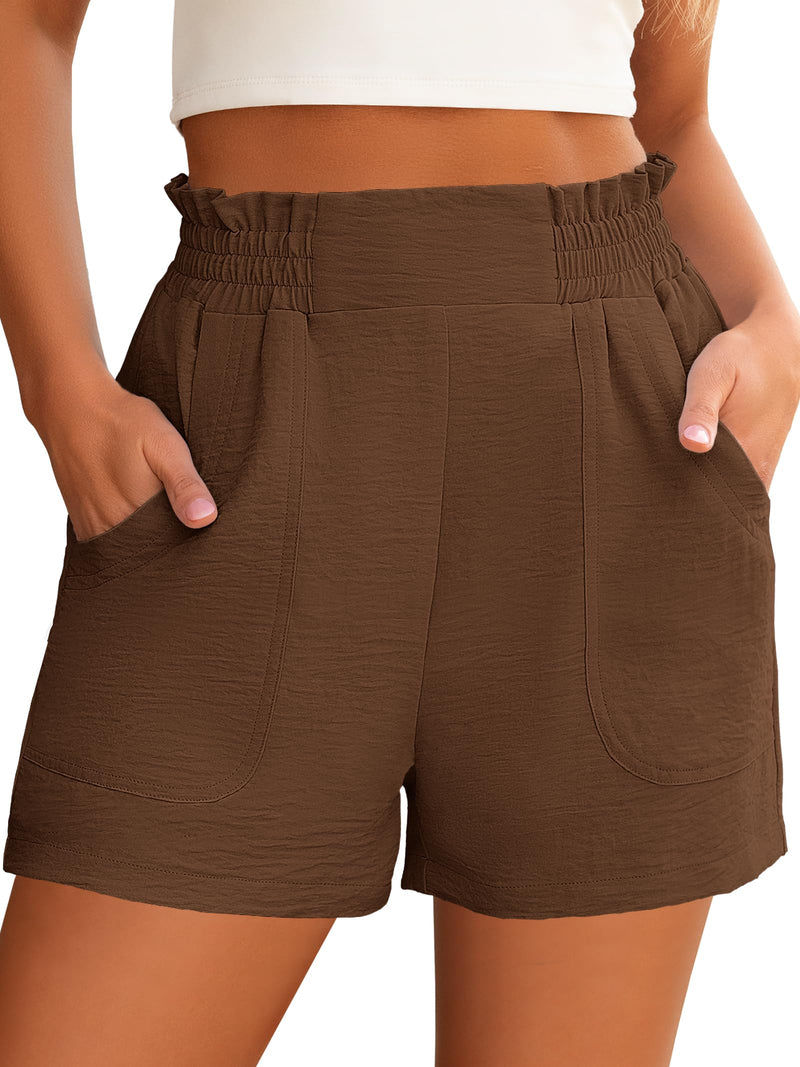 ANRABESS Shorts for Women Summer Casual Elastic High Waisted Wide Leg Cute Dressy Beach Shorts 2026 Vacation Beach Clothes