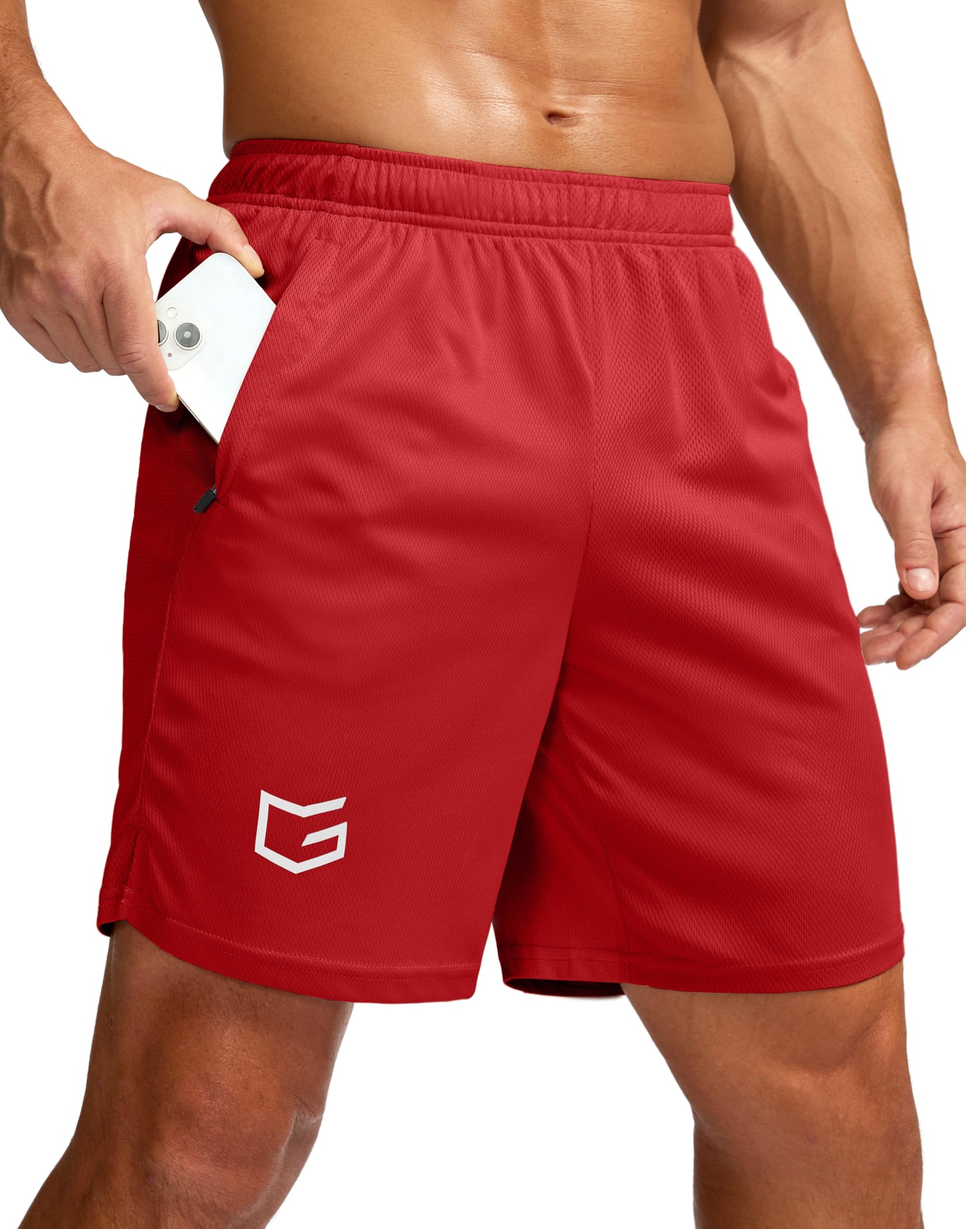 G Gradual Men's 5"/ 7"/ 9" Workout Running Shorts Quick Dry Lightweight Gym Shorts with Zip Pockets