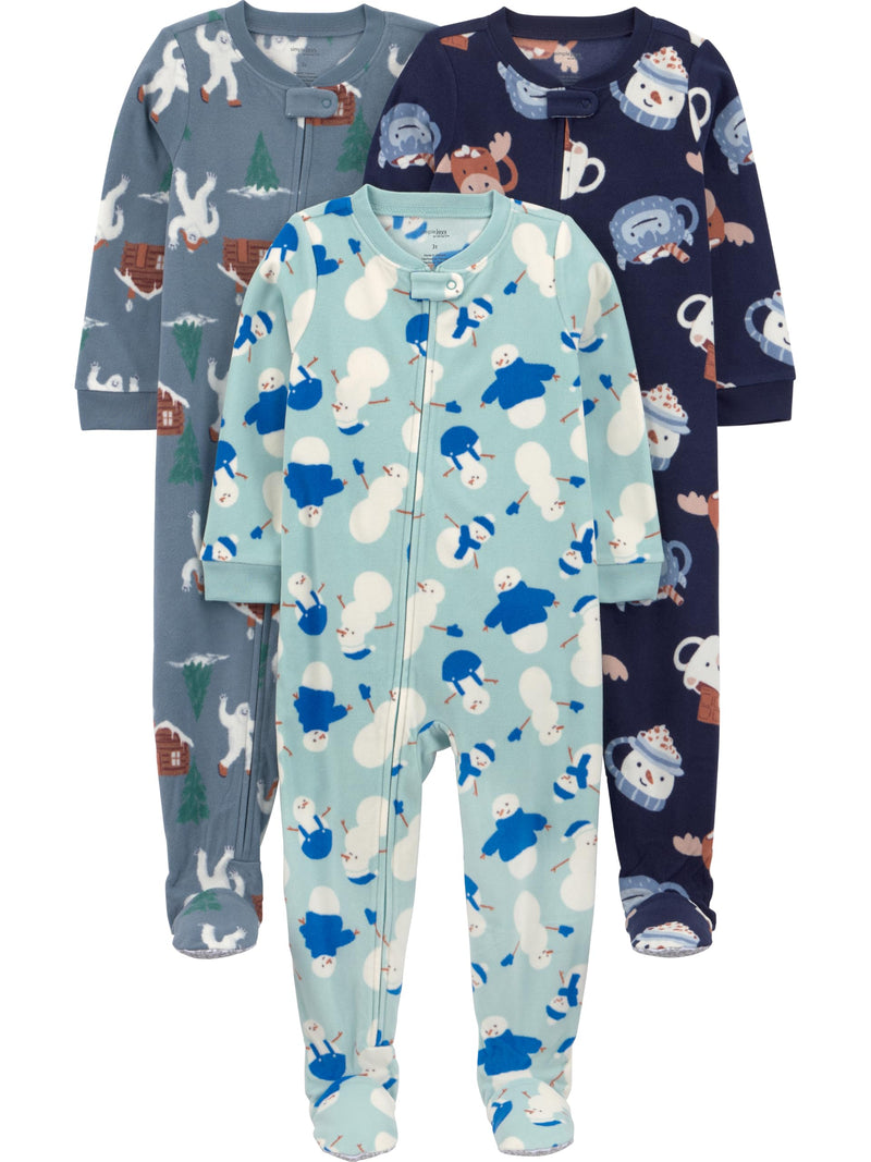 Simple Joys by Carter's baby-boys Loose-Fit Flame Resistant Fleece Footed Pajamas