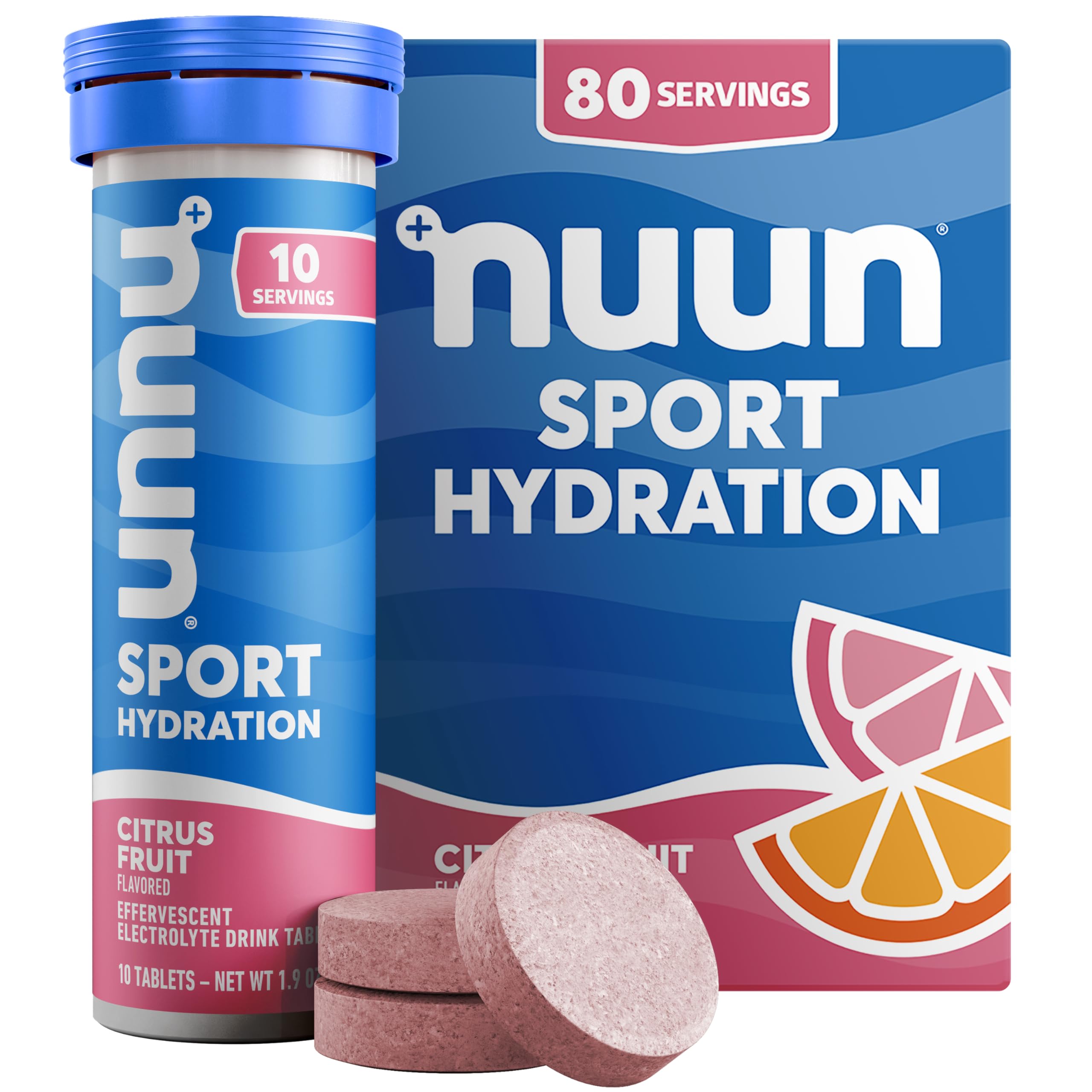 Nuun Sport Electrolyte Tablets with Magnesium, Calcium, Potassium, Chloride & Sodium, Gluten Free & Vegan, Tri-Berry, 4 Pack (40 Servings Total)