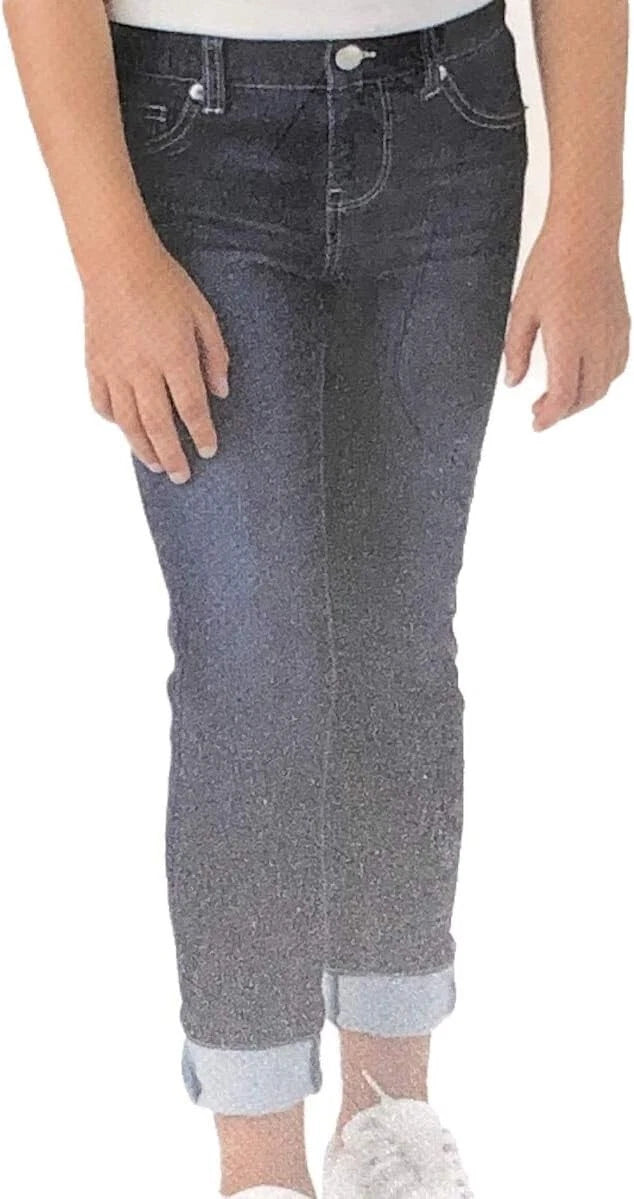 Buffalo Girl's Pull-On Mid-Rise Convertible Skinny Pants, BLUE, 14-1