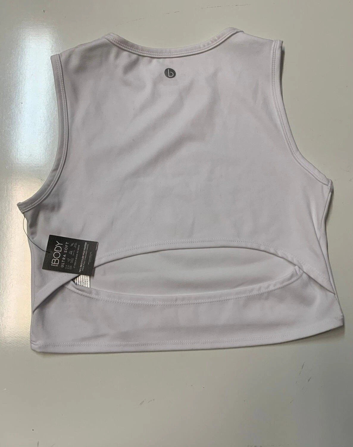 Cotton Body Women Crop Top Sleeveless Yoga Short Tank, WHITE, Large-3