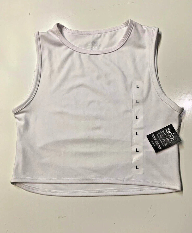Cotton Body Women Crop Top Sleeveless Yoga Short Tank, WHITE, Large-1
