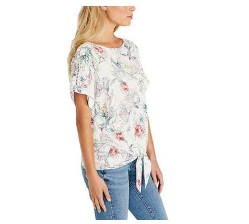 Buffalo Ladies' Tie Front Top, White, Small