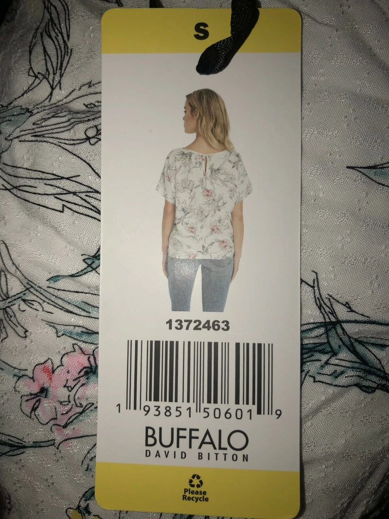 Buffalo Ladies' Tie Front Top, White, Small-3