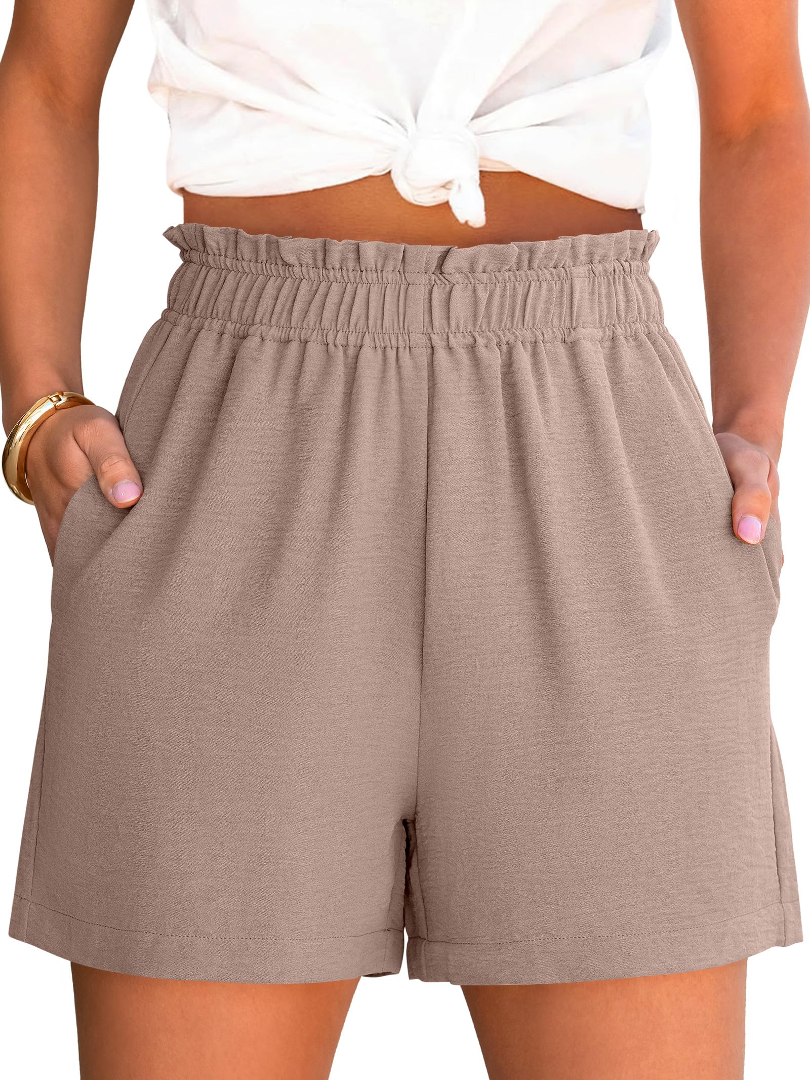 ANRABESS Shorts for Women Summer Casual Elastic High Waisted Dressy Lounge Shorts Comfy Bottoms 2026 Beach Vacation Clothes