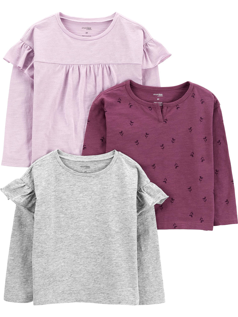 Simple Joys by Carter's Baby-Girls Long-Sleeve Shirts, Pack of 3