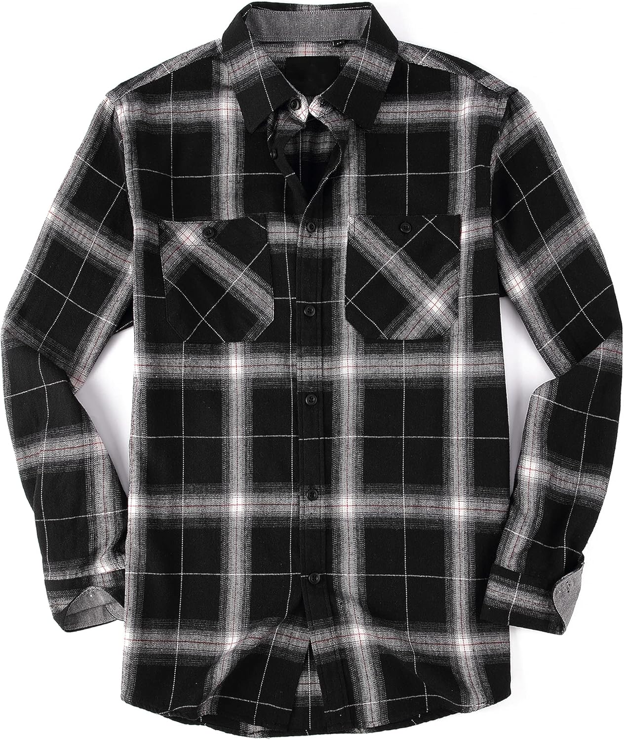 Esabel.C Mens Flannel Shirt Regular Fit Long Sleeve,Casual Button Down Plaid Flannel Shirt for Men-7