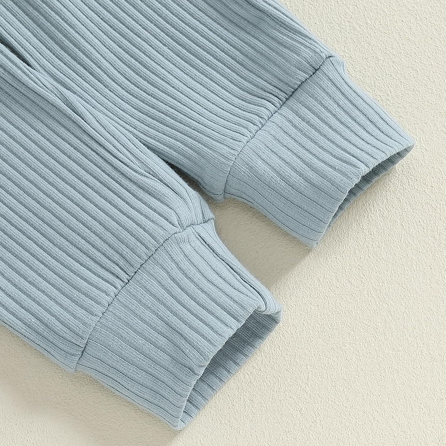 fhutpw Baby Boy Clothes 3 6 12 18 Months Ribbed Knitted Long Sleeve Romper and Pants Sets Newborn Fall Splicing Color Outfits