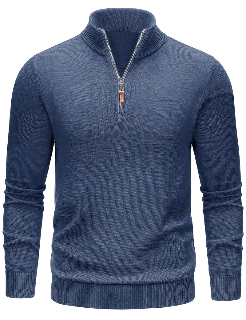 TACVASEN Men's 1/4 Zip Sweaters Cotton Casual Pullover Sweaters Knit Fall Winter Sweatshirts-15