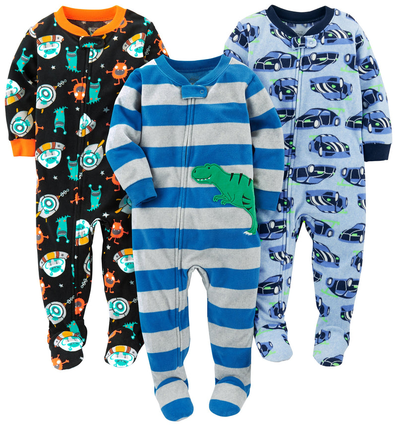 Simple Joys by Carter's baby-boys Loose-Fit Flame Resistant Fleece Footed Pajamas