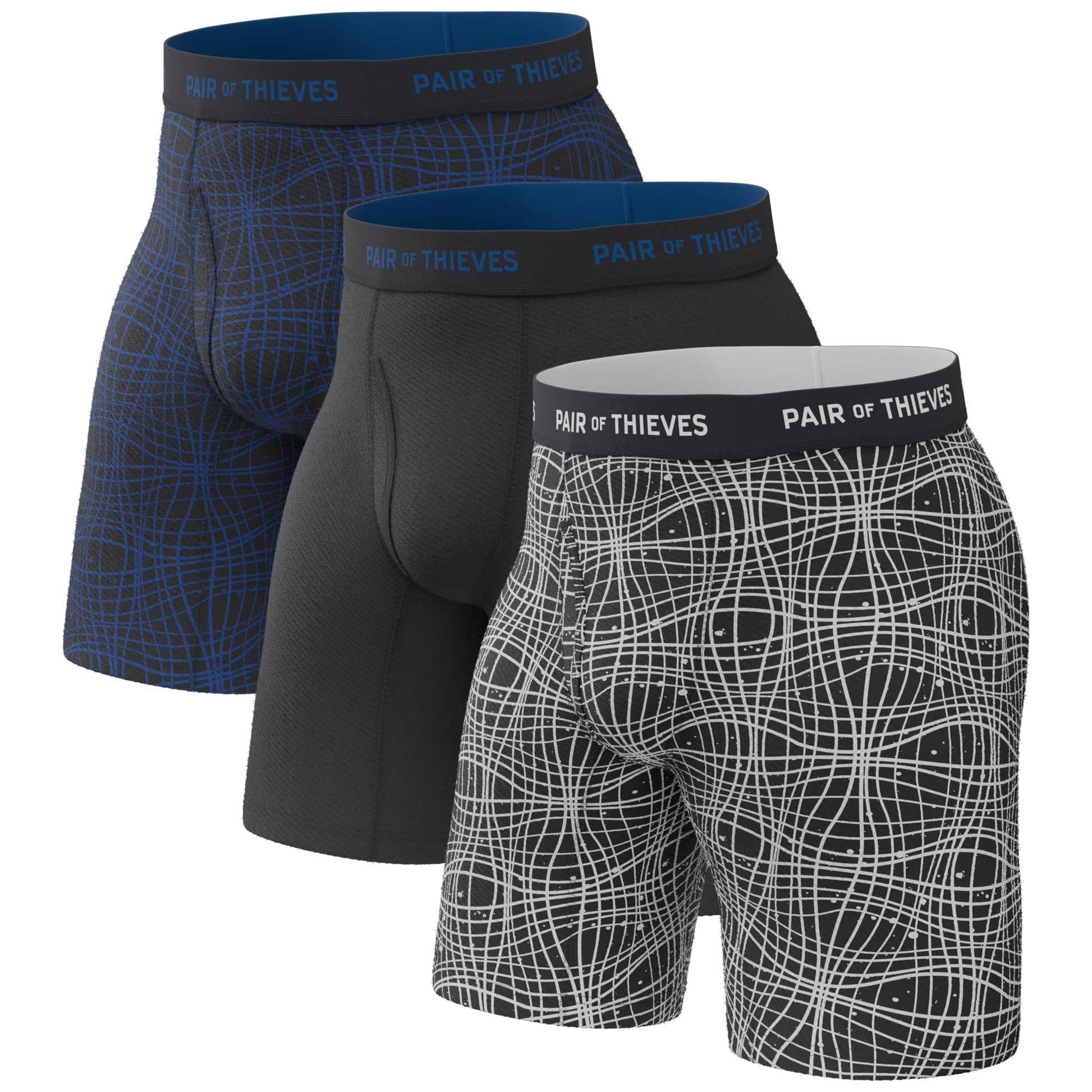 Pair of Thieves Men’s Long Boxer Briefs – Soft, Breathable, Quick Dry Underwear with 4-Way Stretch – Multi-Pack-4