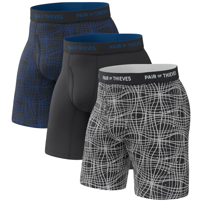 Pair of Thieves Men’s Long Boxer Briefs – Soft, Breathable, Quick Dry Underwear with 4-Way Stretch – Multi-Pack-4