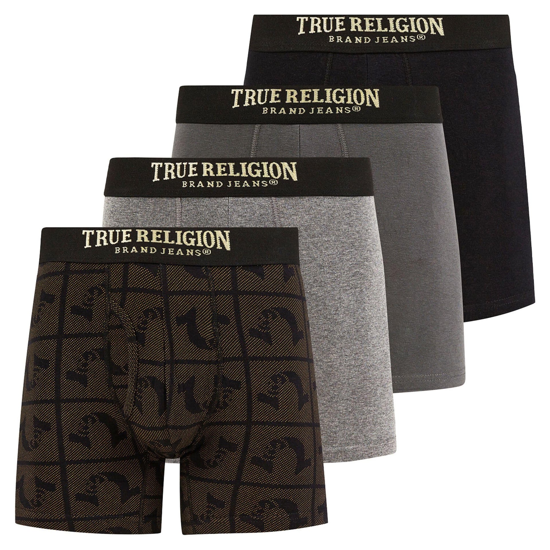 True Religion Mens Boxer Briefs Cotton Stretch Underwear for Men Pack of 4