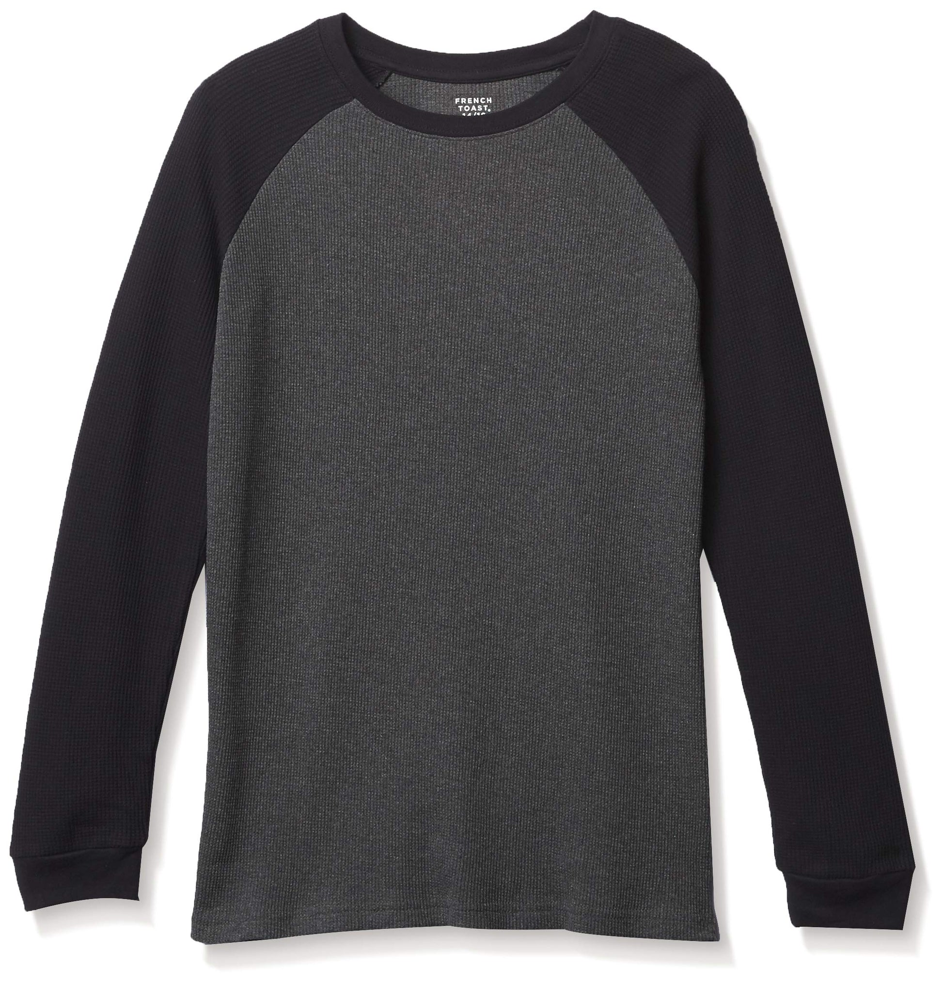 French Toast Boys Long Sleeve Thermal Waffle Tee T-Shirt White