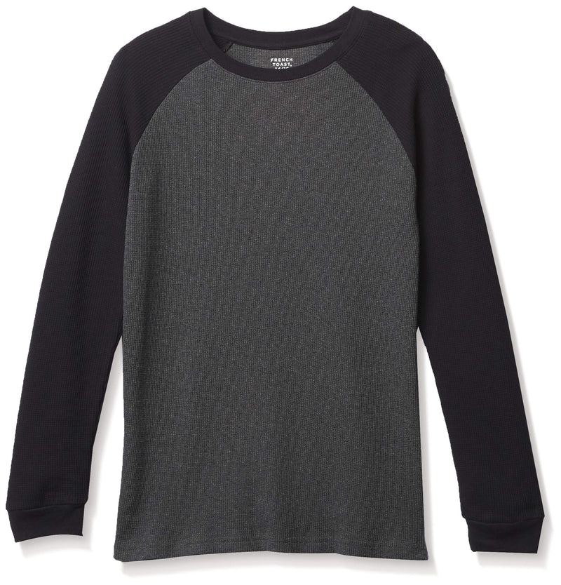 French Toast Boys Long Sleeve Thermal Waffle Tee T-Shirt White