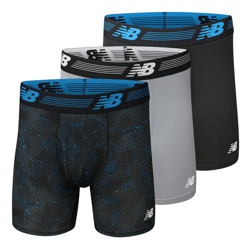 New Balance Men's Performance Boxer Briefs with Fly, Breathable Stretch Underwear, Moisture Wicking, Soft Waistband (3 Pack)-77