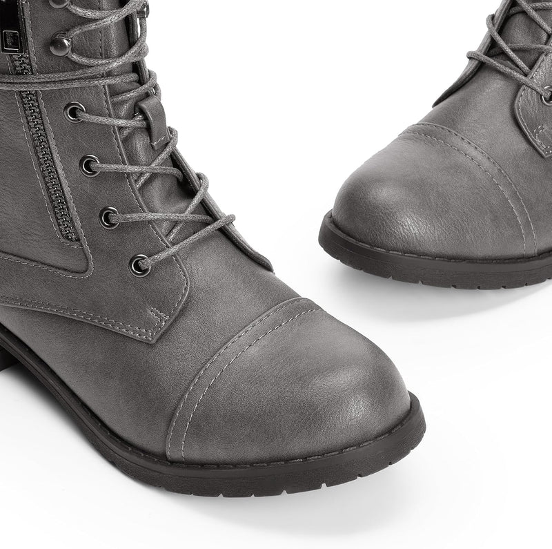 DREAM PAIRS Women's Lace Up Combat boots Ankle Booties