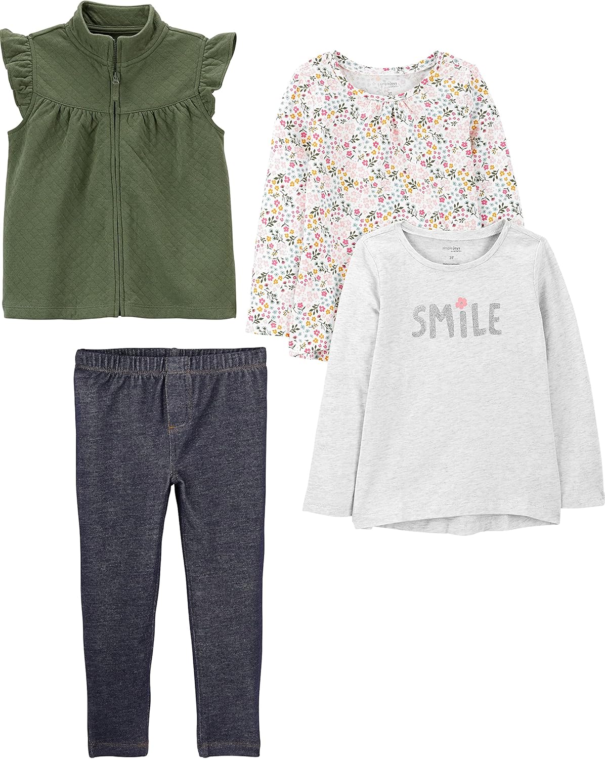 Simple Joys by Carter's baby-girls 4-piece Playwear Set