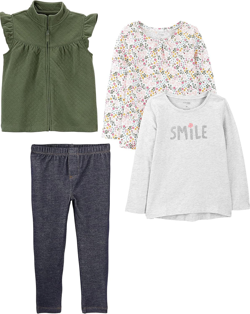 Simple Joys by Carter's baby-girls 4-piece Playwear Set