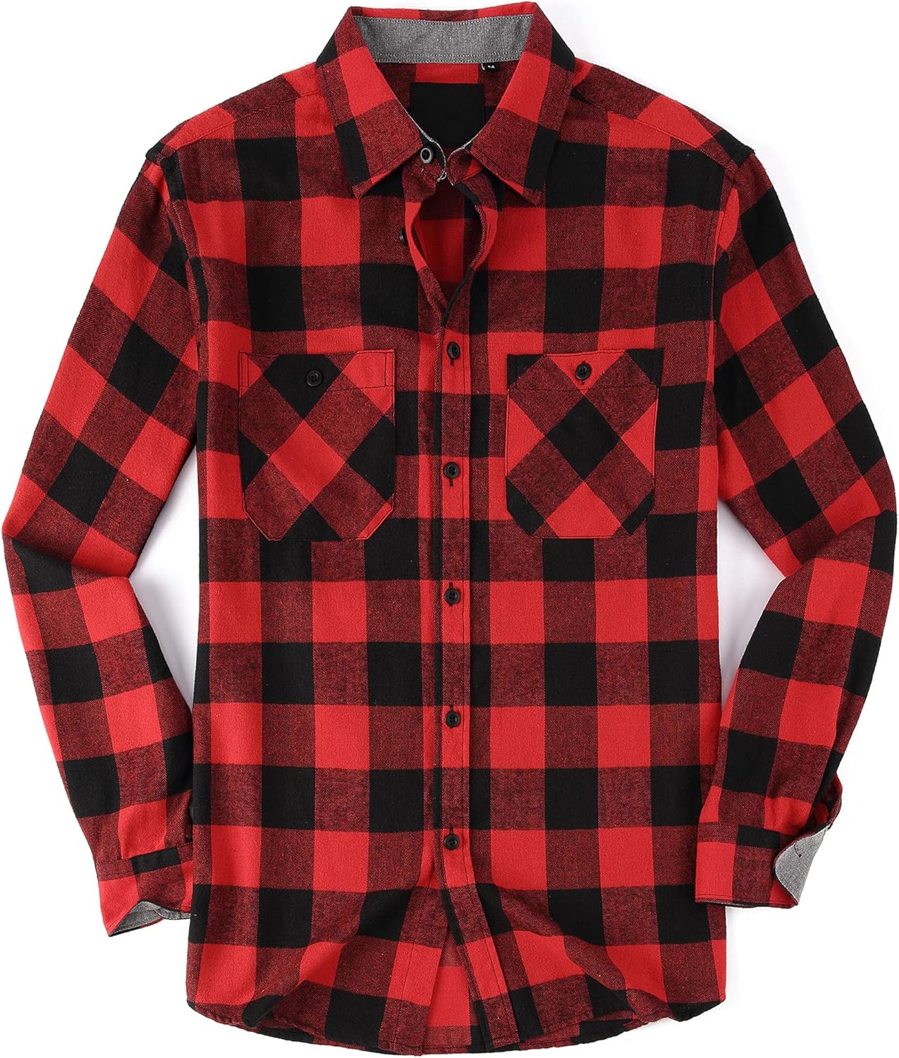 Esabel.C Mens Flannel Shirt Regular Fit Long Sleeve,Casual Button Down Plaid Flannel Shirt for Men-30