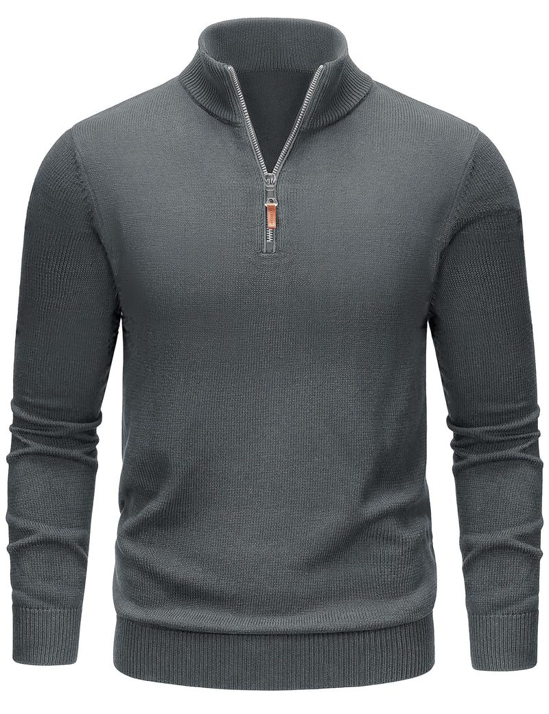 TACVASEN Men's 1/4 Zip Sweaters Cotton Casual Pullover Sweaters Knit Fall Winter Sweatshirts-34