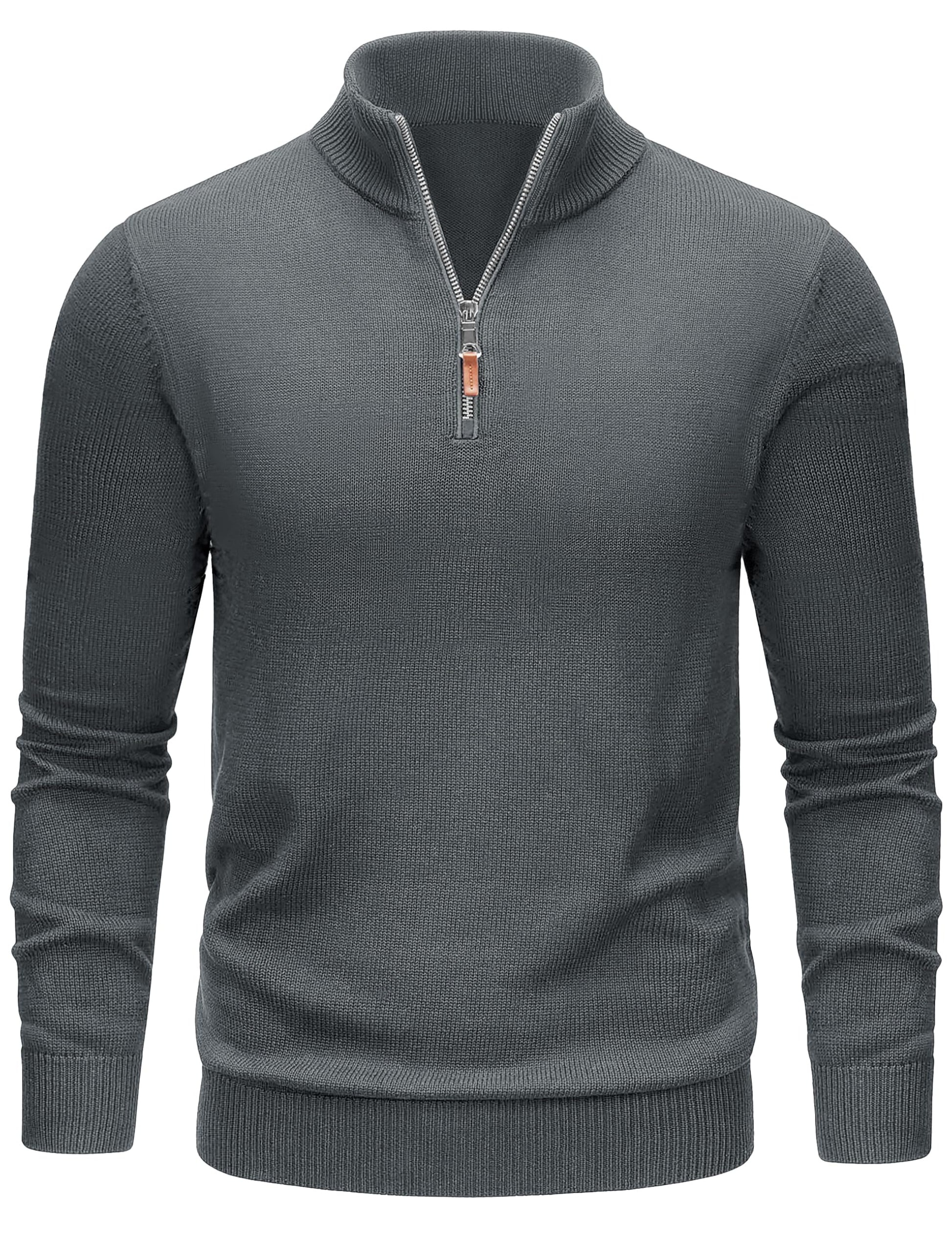 TACVASEN Men's 1/4 Zip Sweaters Cotton Casual Pullover Sweaters Knit Fall Winter Sweatshirts-33