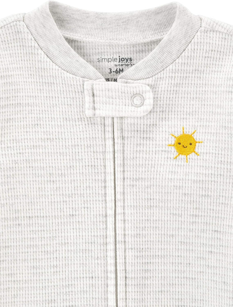 Simple Joys by Carter's unisex-baby 2-way Zip Thermal Footed Sleep and Play, Pack of 2