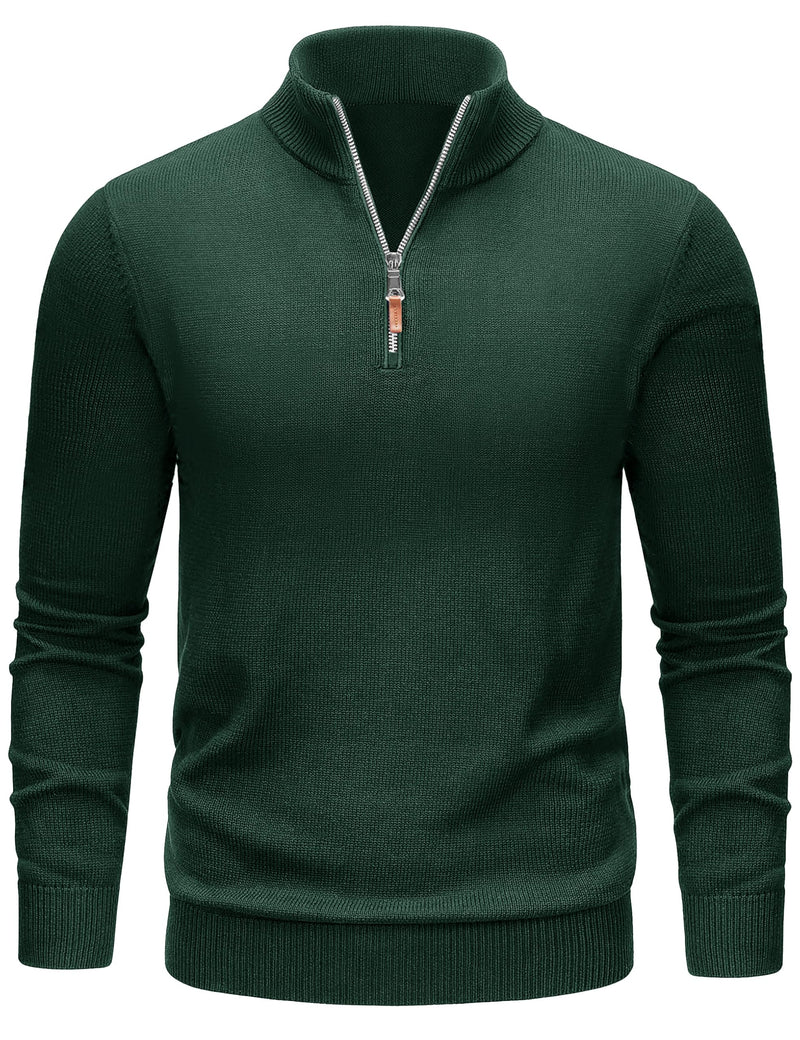 TACVASEN Men's 1/4 Zip Sweaters Cotton Casual Pullover Sweaters Knit Fall Winter Sweatshirts-17
