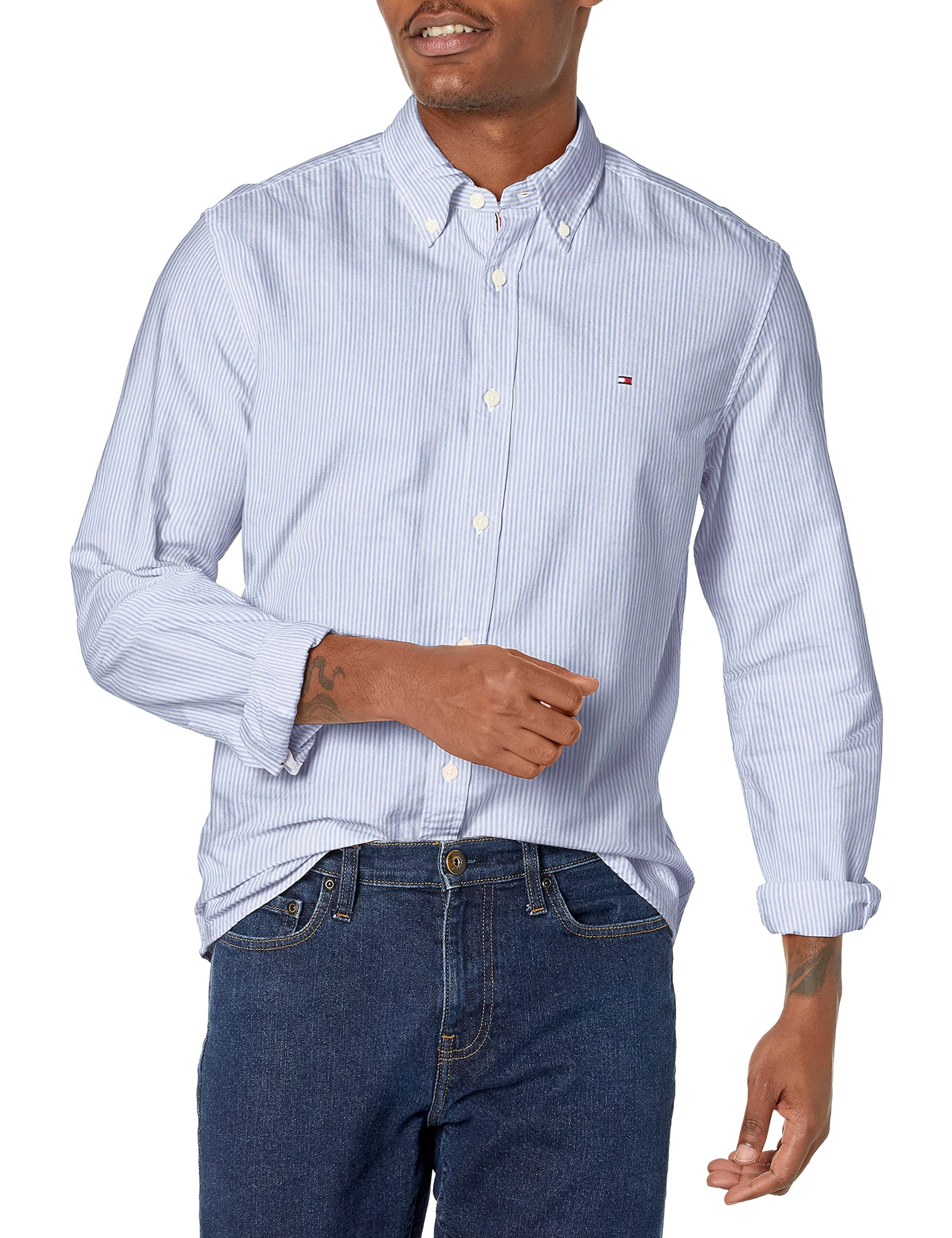 Tommy Hilfiger Mens Long Sleeve Button Down Oxford Shirt in Regular Fit-7