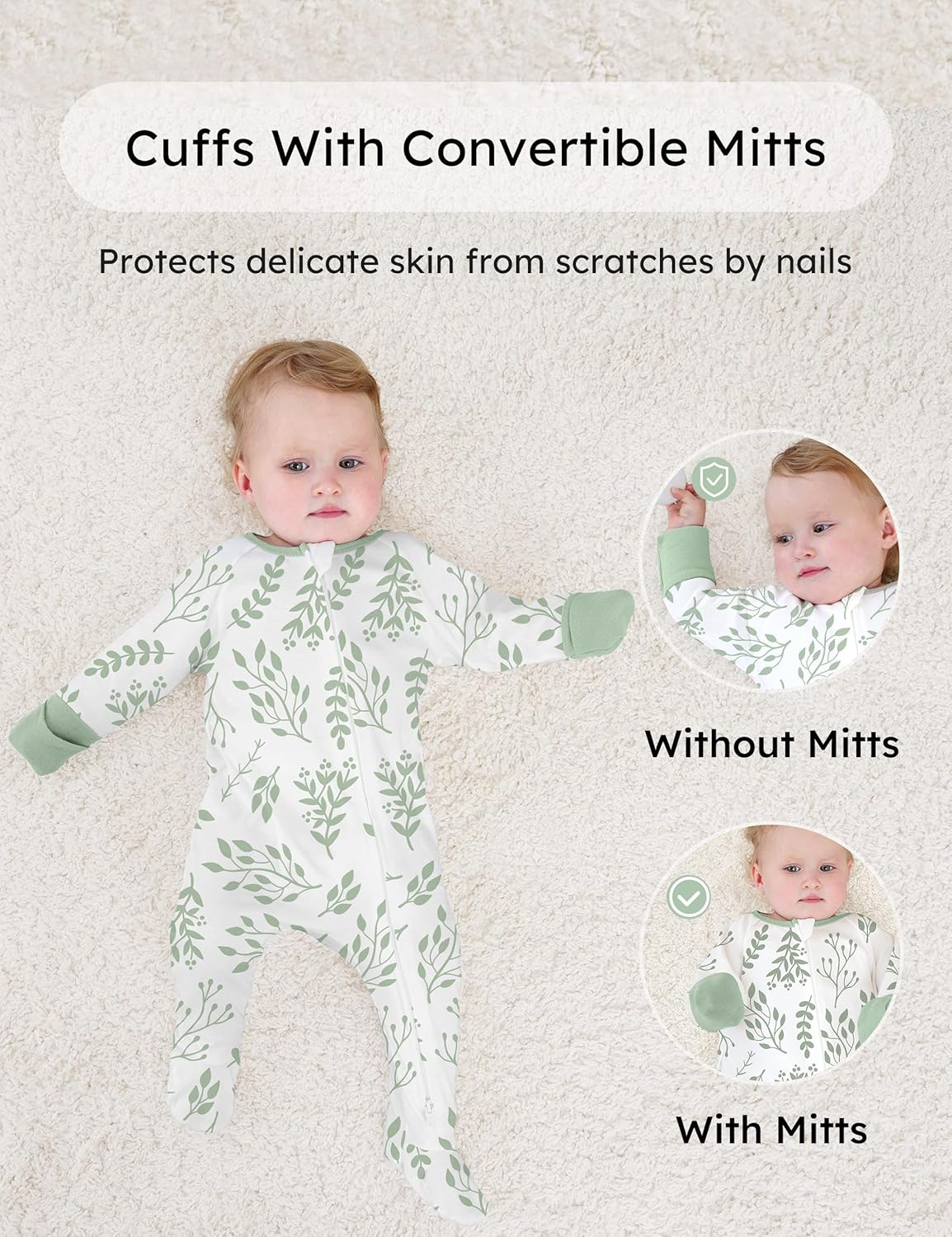 Yoofoss Baby Pajamas 100% Organic Cotton Baby Sleepers for Newborn 0-3 3-6 6-9 Months Boys Girl Clothes 3pcs Footed PJs