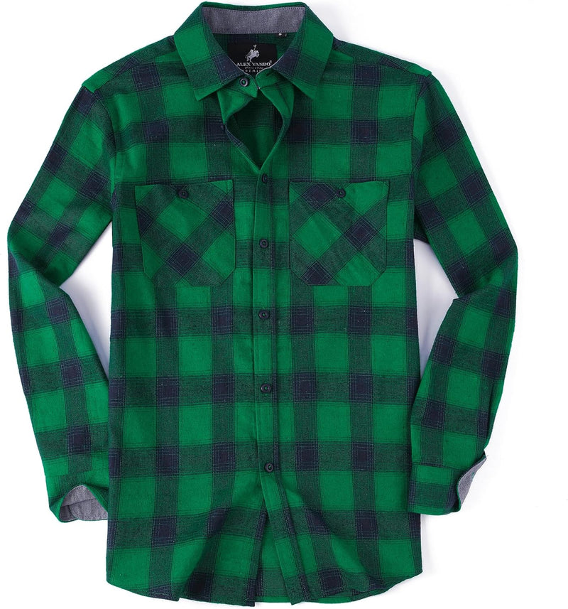 Esabel.C Mens Flannel Shirt Regular Fit Long Sleeve,Casual Button Down Plaid Flannel Shirt for Men-62