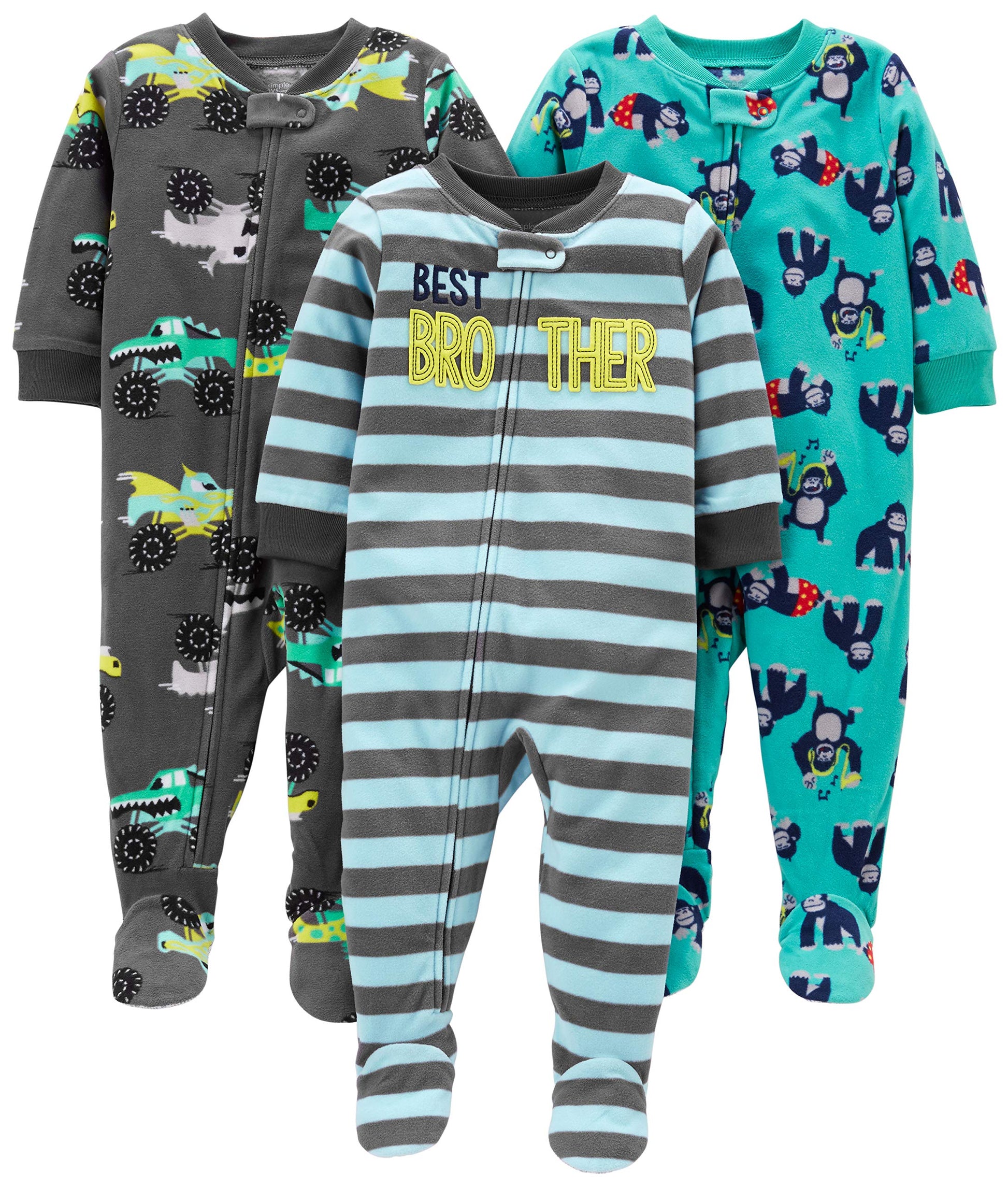 Simple Joys by Carter's baby-boys Loose-Fit Flame Resistant Fleece Footed Pajamas