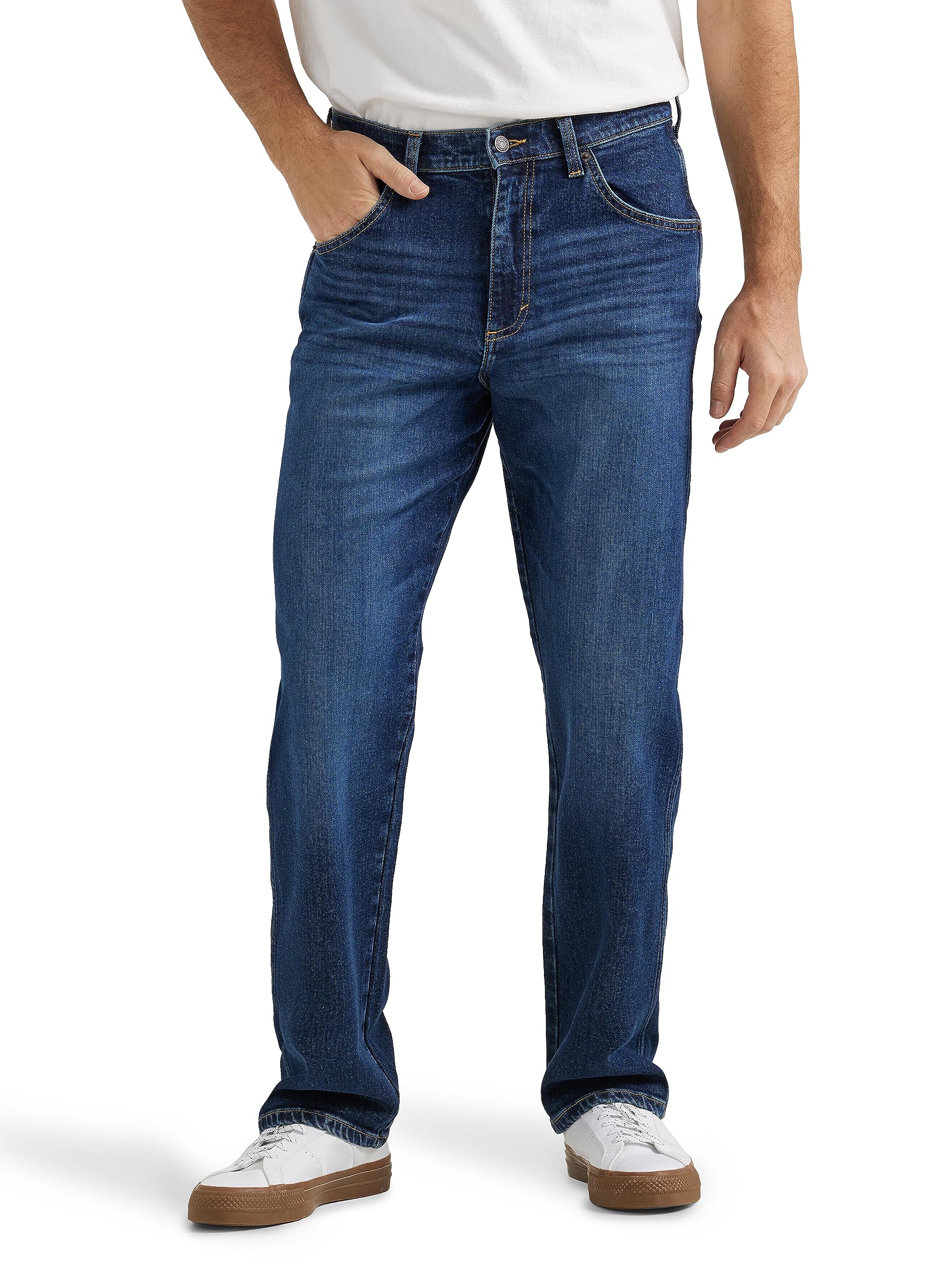 Wrangler Mens Men's Free-to-Stretch Relaxed Fit Jean-88