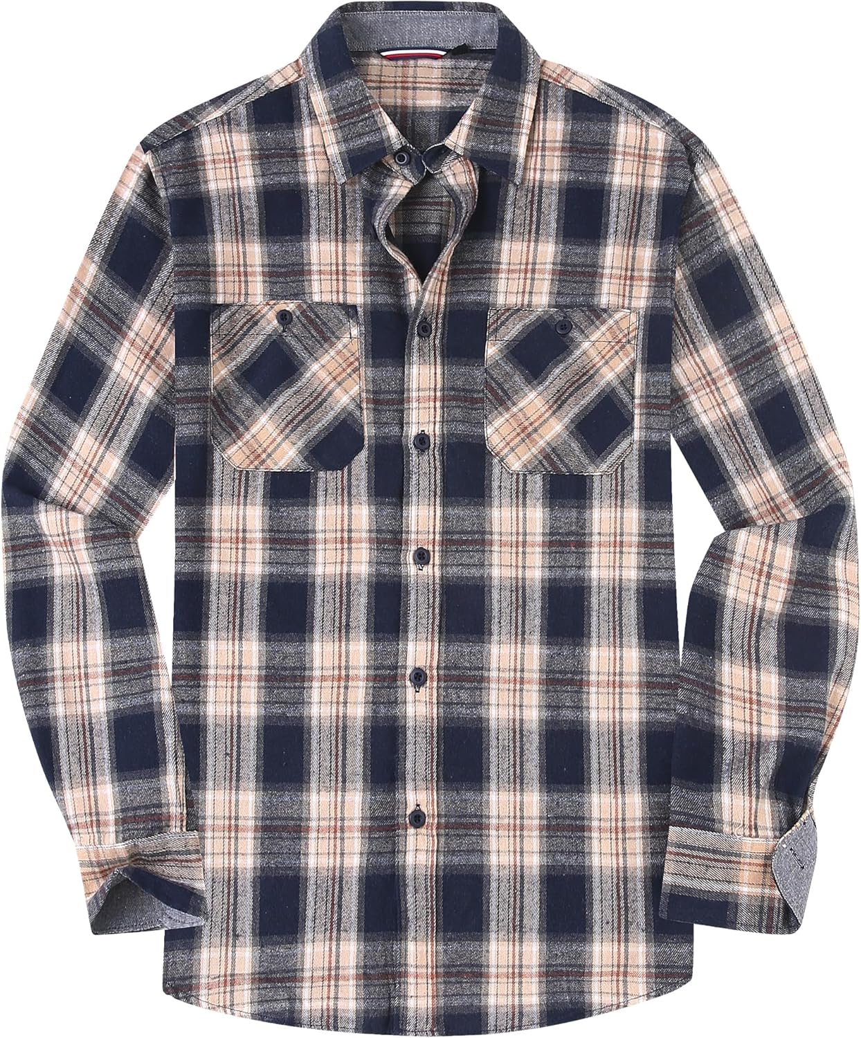 Esabel.C Mens Flannel Shirt Regular Fit Long Sleeve,Casual Button Down Plaid Flannel Shirt for Men-57