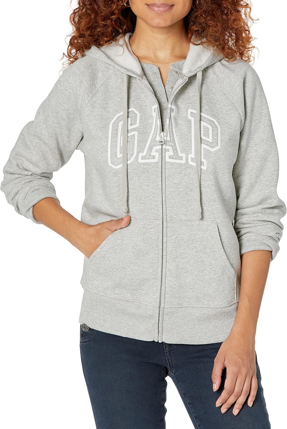 GAP womens Logo Hoodie Hooded Full Zip Sweatshirt-30