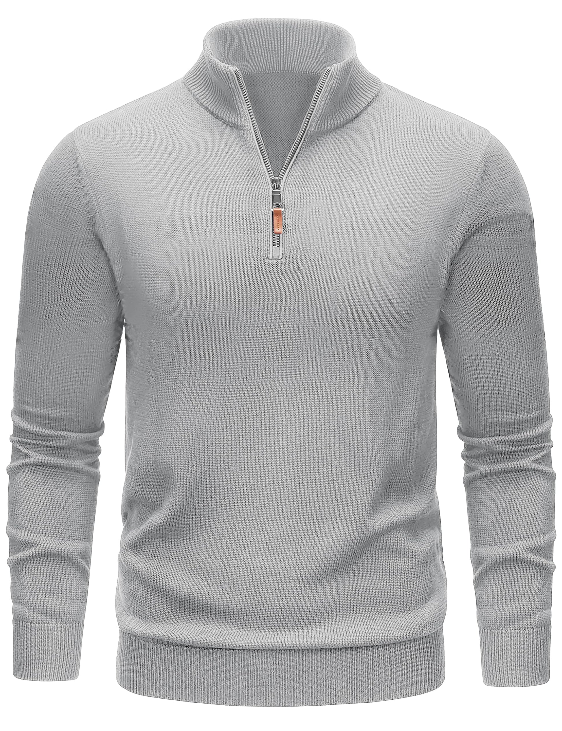 TACVASEN Men's 1/4 Zip Sweaters Cotton Casual Pullover Sweaters Knit Fall Winter Sweatshirts-43